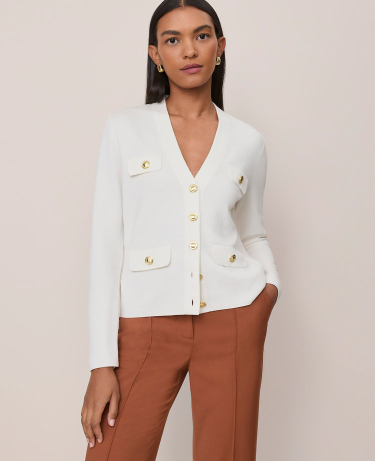 V-Neck Sweater Jacket