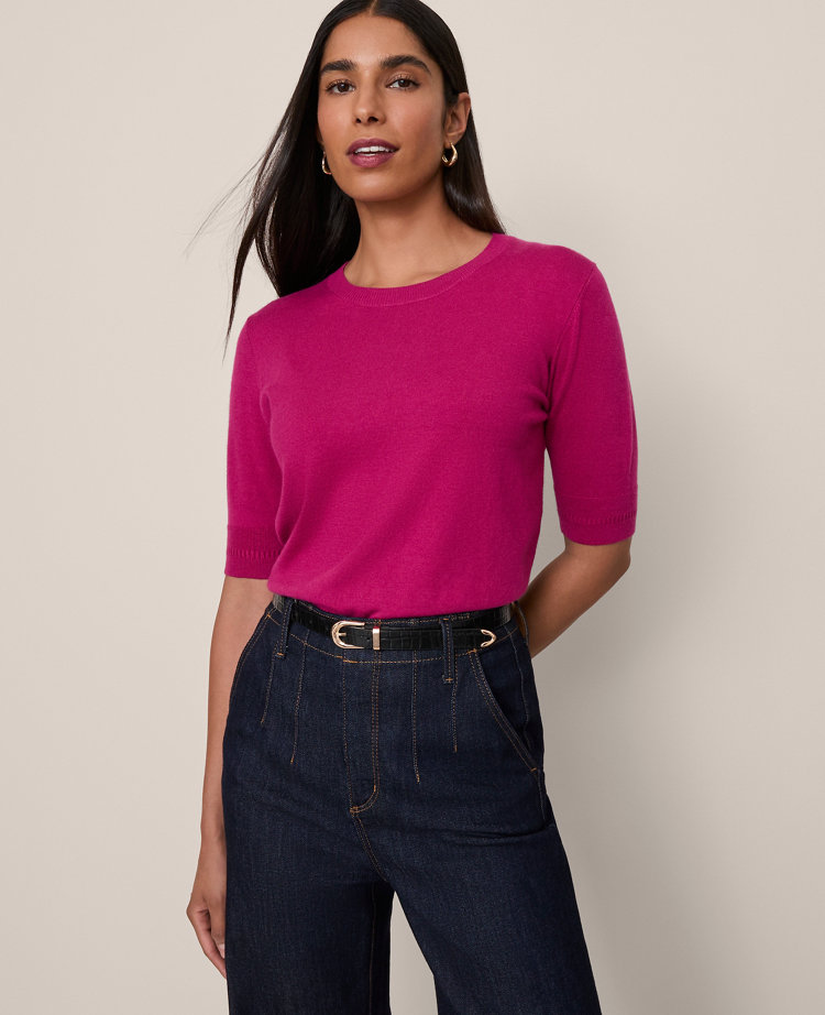 Ann Taylor Wedge Sweater Tee In Purple