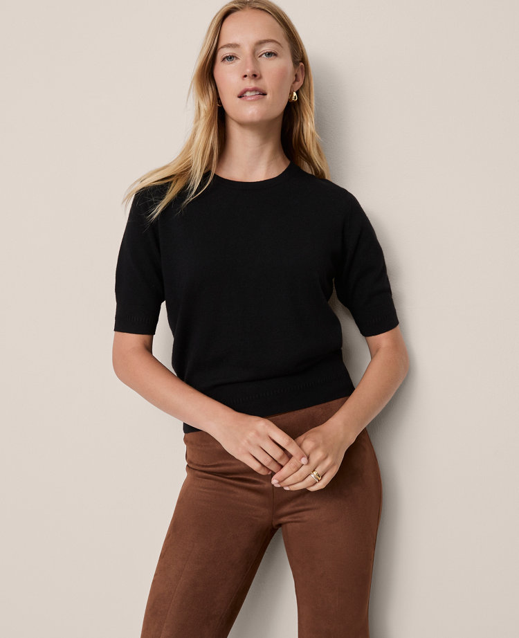 Ann Taylor Wedge Sweater Tee In Black