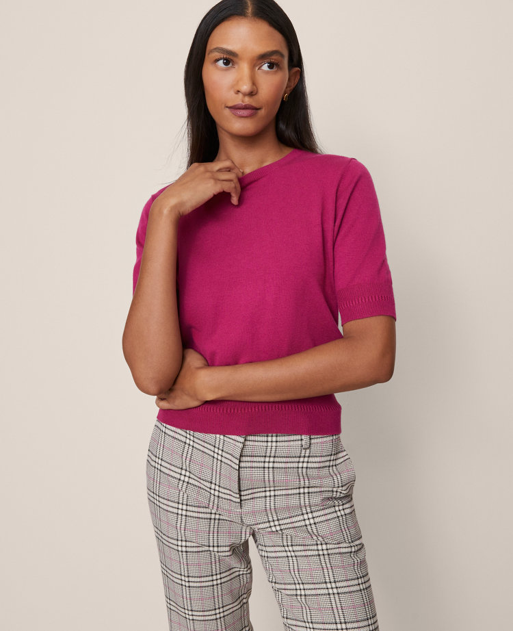 Ann Taylor Wedge Sweater Tee In Purple