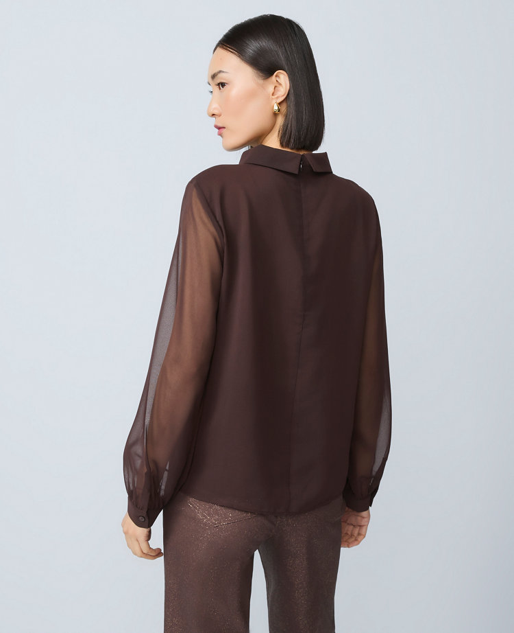 Petite Mock Neck Blouse