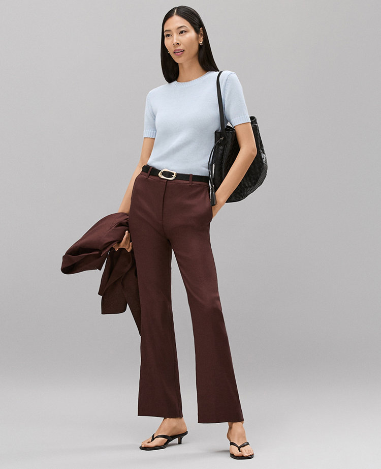 The Flare Ankle Pant in Linen Blend
