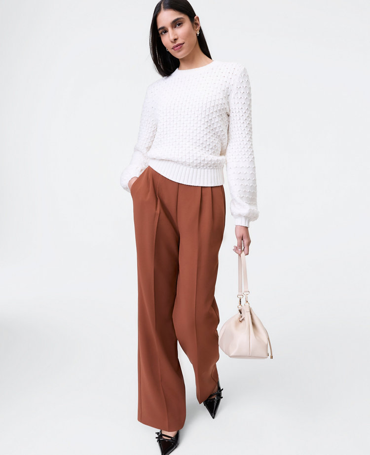 The Petite Wide-Leg Pant in Crinkle Crepe