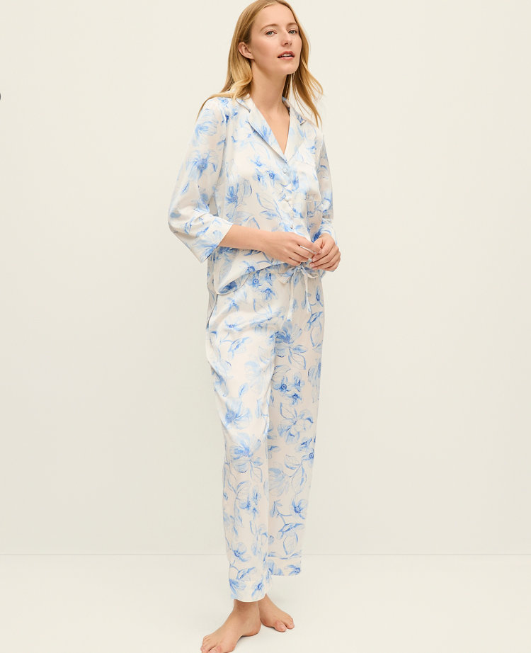 Floral Satin Pajama Set