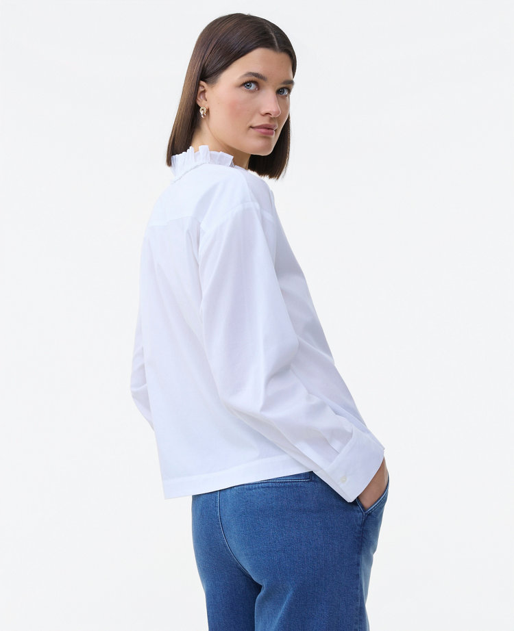 Ruffle Button Down Shirt