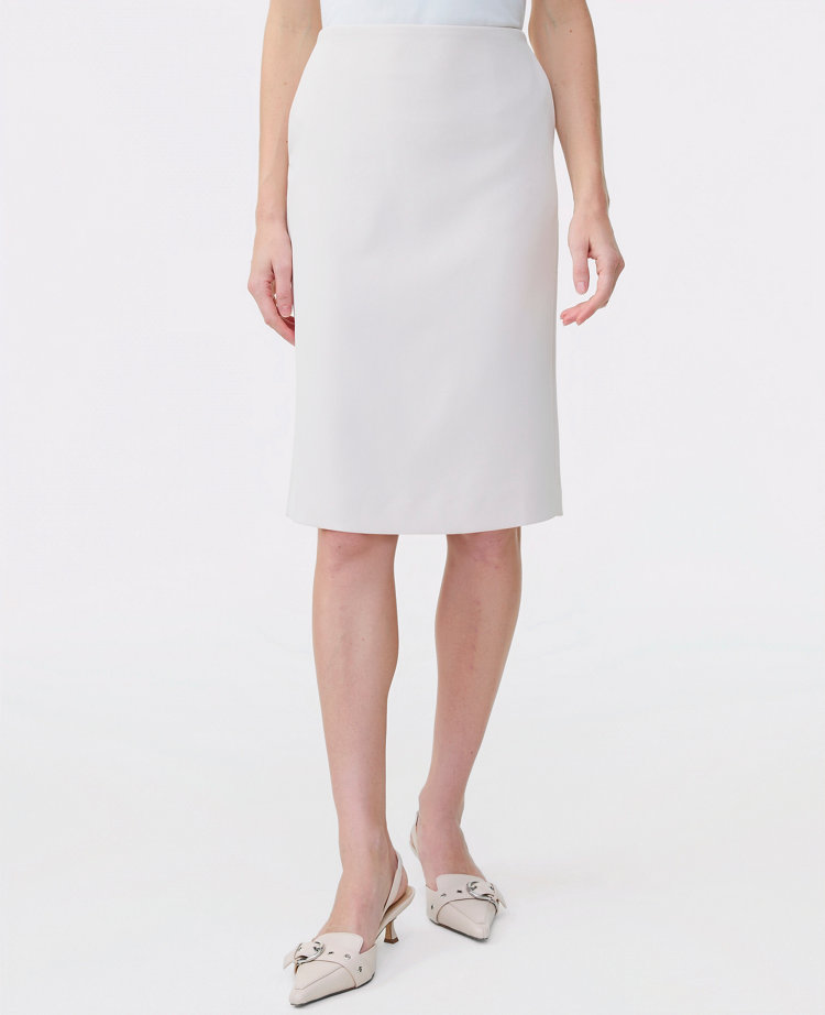 The Petite Pocket Midi Skirt in Fluid Crepe