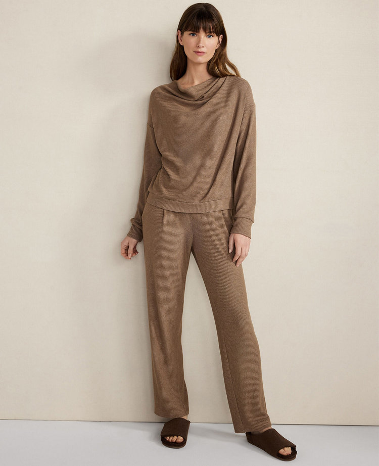 Haven Well Within Brushed Rib Knit Drape Neck Top
