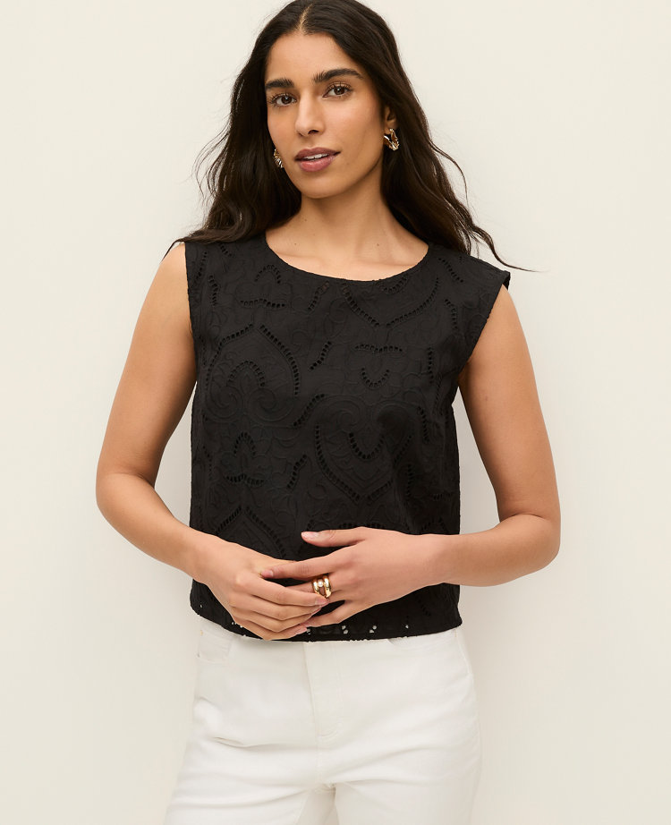 Petite Eyelet Top