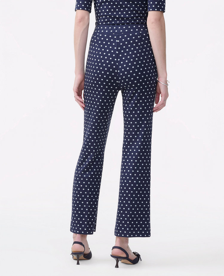Ann Taylor The Petite Dotted Flare Ankle Pant Night Sky Women's