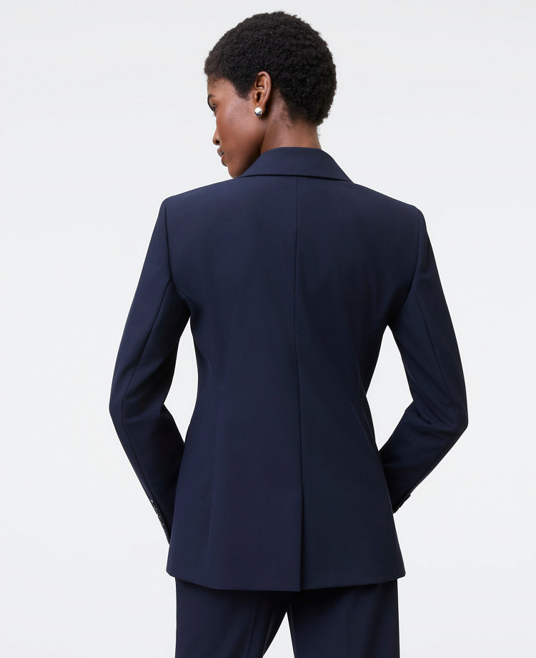 The Petite Fitted Long Blazer in Seasonless Stretch