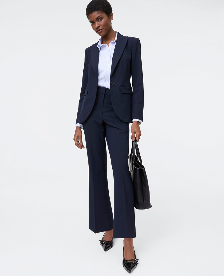 The Petite Fitted Long Blazer in Seasonless Stretch