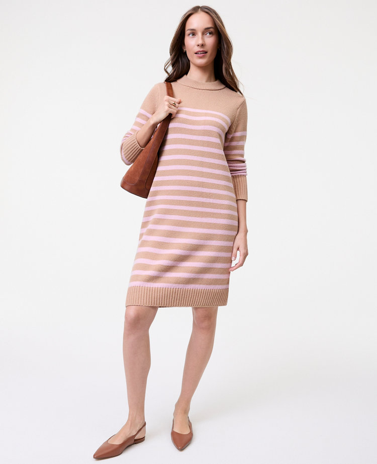 Petite Weekend Collection Striped Sweater Shift Dress