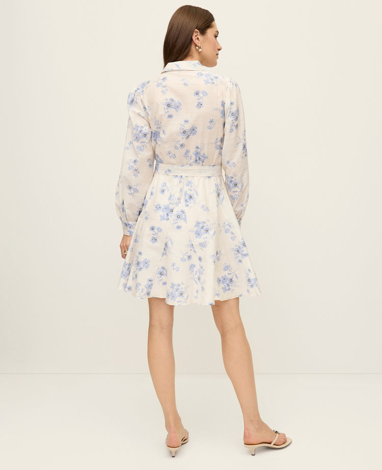 Floral Collared Flare Shirtdress