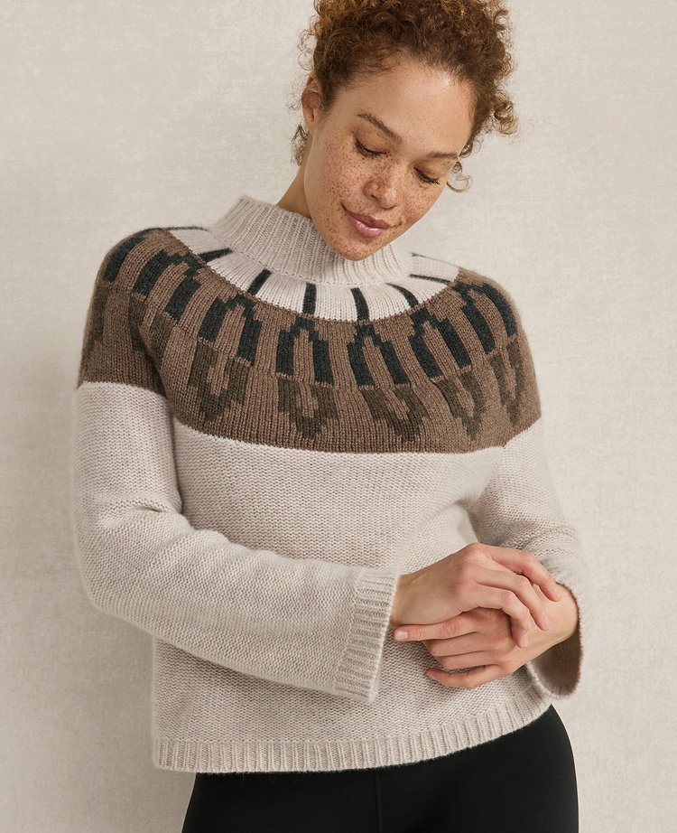 Haven Well Within Cashmere Fairisle Mock Neck Sweater