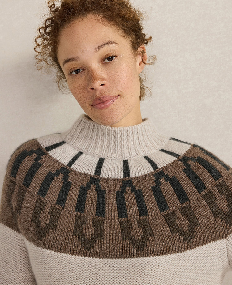 Haven Well Within Cashmere Fairisle Mock Neck Sweater