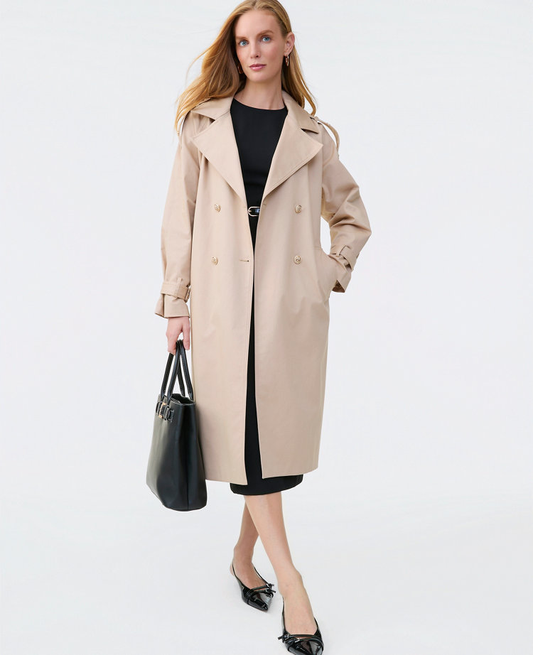 Petite Studded Trench Coat