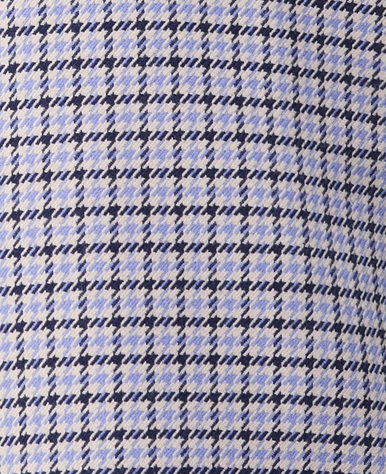 Ann Taylor The Petite Fitted One Button Blazer Houndstooth Blue/Tan Multi Women's