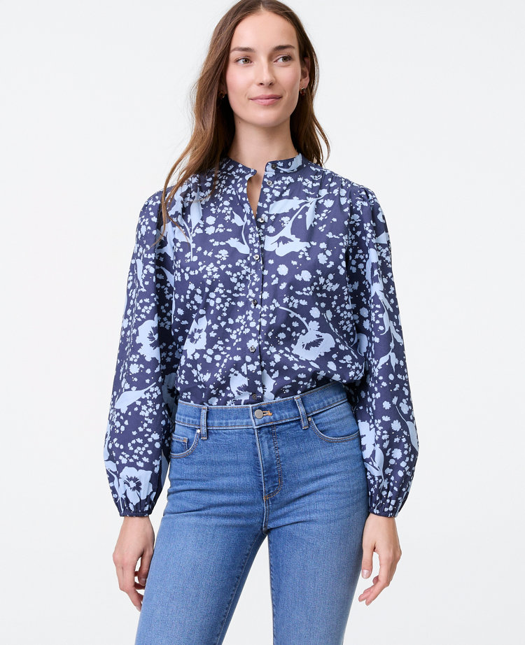 Weekend Collection Floral Stand Collar Blouse