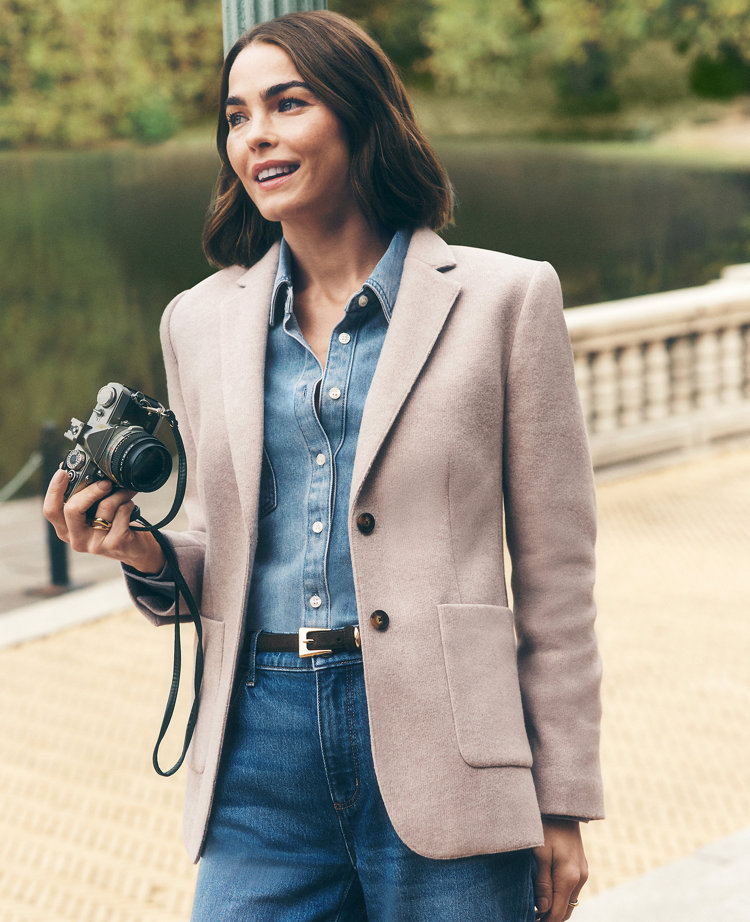 Petite Weekend Greenwich Blazer in Brushed Knit