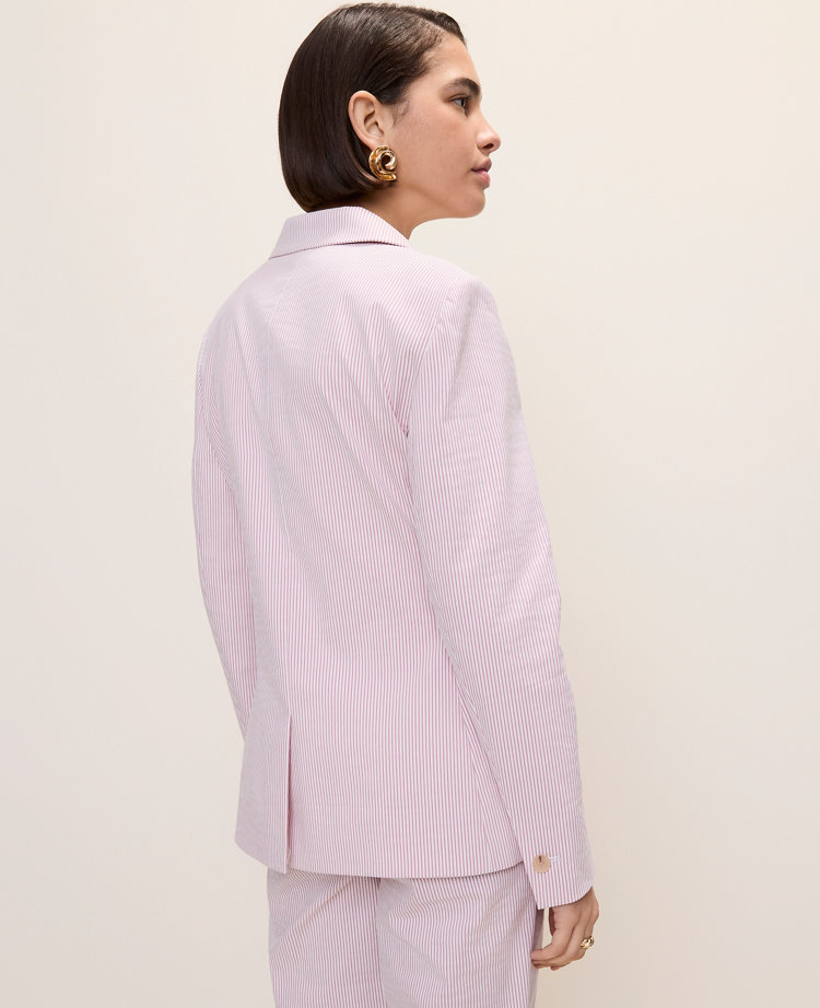The One Button Blazer in Seersucker