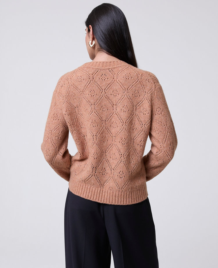 Petite Pointelle Crew Neck Sweater