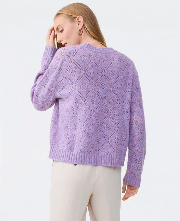 Petite Pointelle Crew Neck Sweater