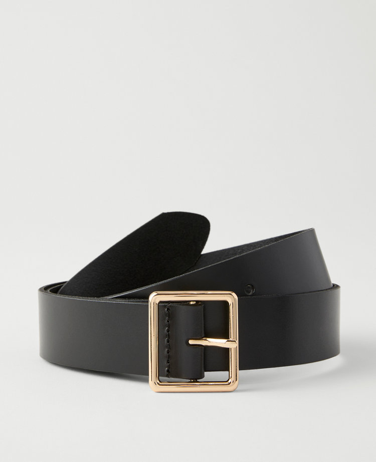 Ann Taylor Leather Square Buckle Belt Women's