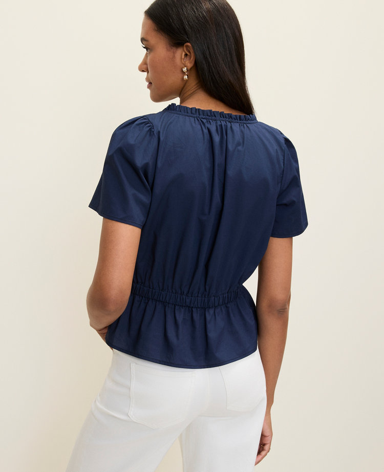Weekend Gathered Peplum Blouse