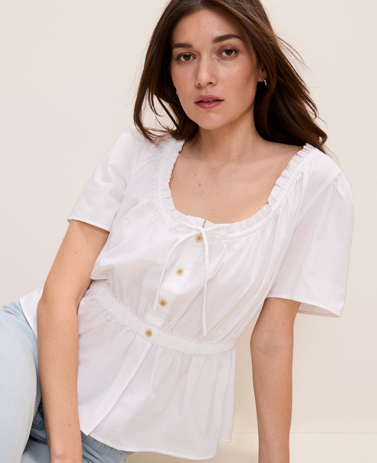 Weekend Gathered Peplum Blouse