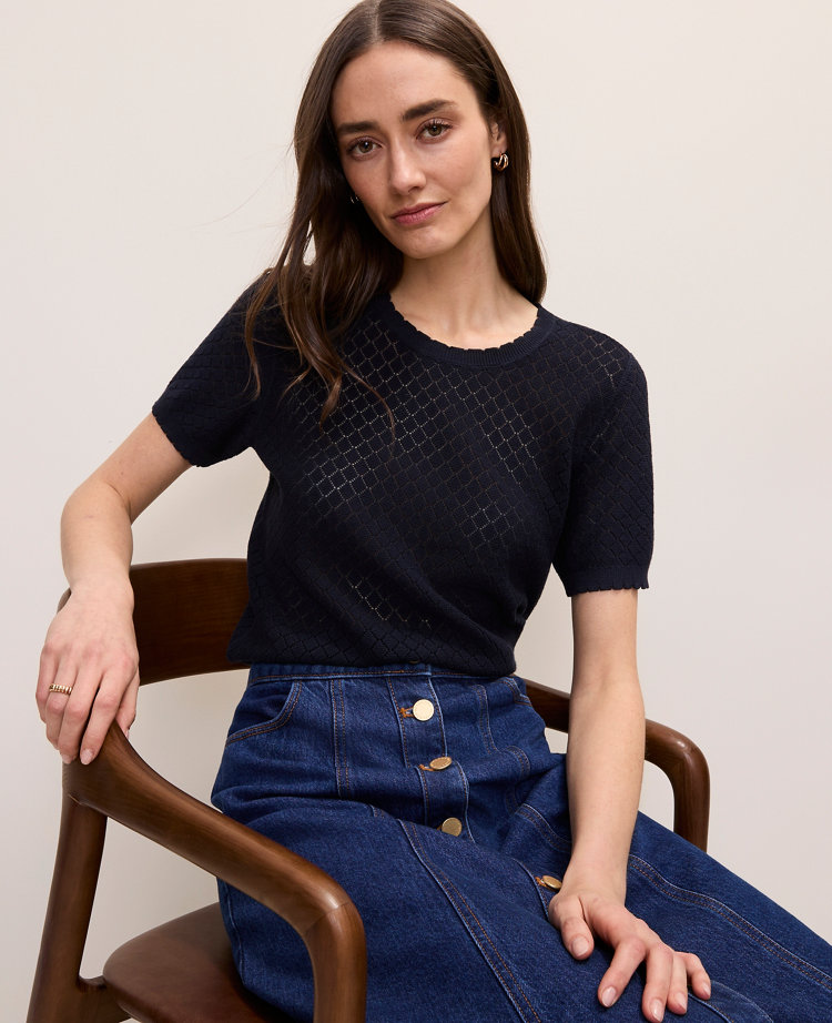 Pointelle Modern Sweater Tee