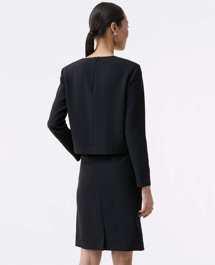 The Petite Crew Neck Top in Fluid Crepe