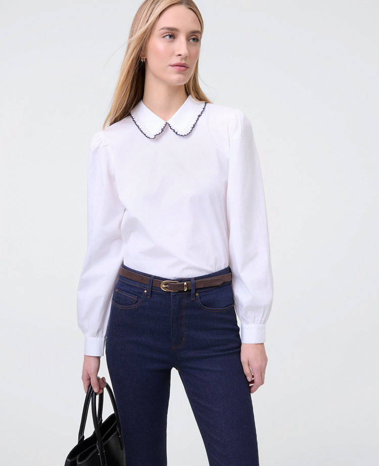Weekend Collection Scalloped Trim Blouse