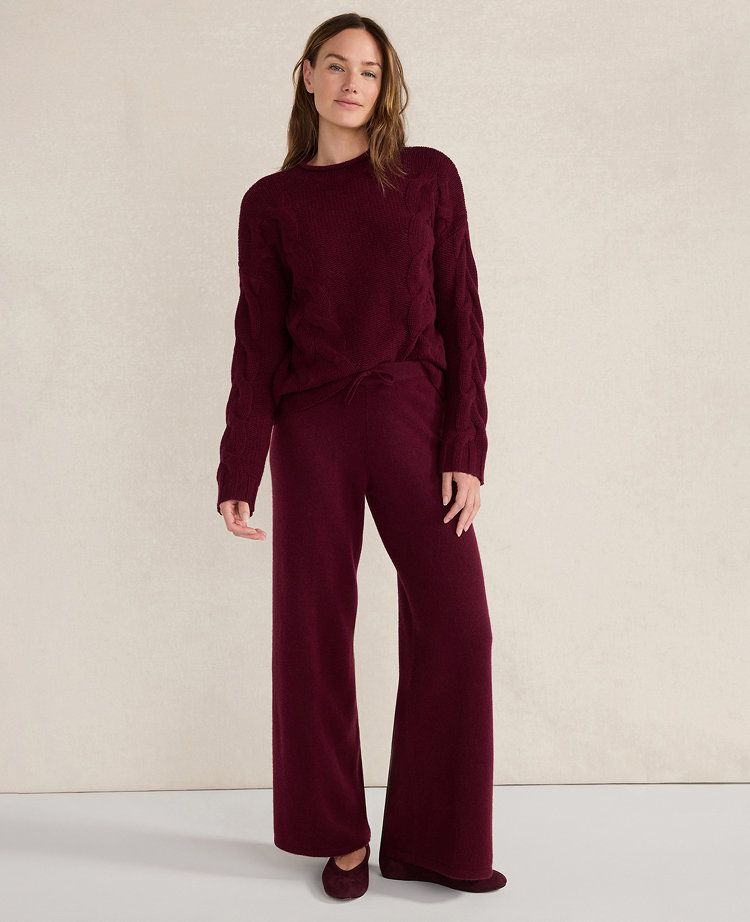 Ann Taylor Haven Well Within Cashmere Wide Leg Pants In Red