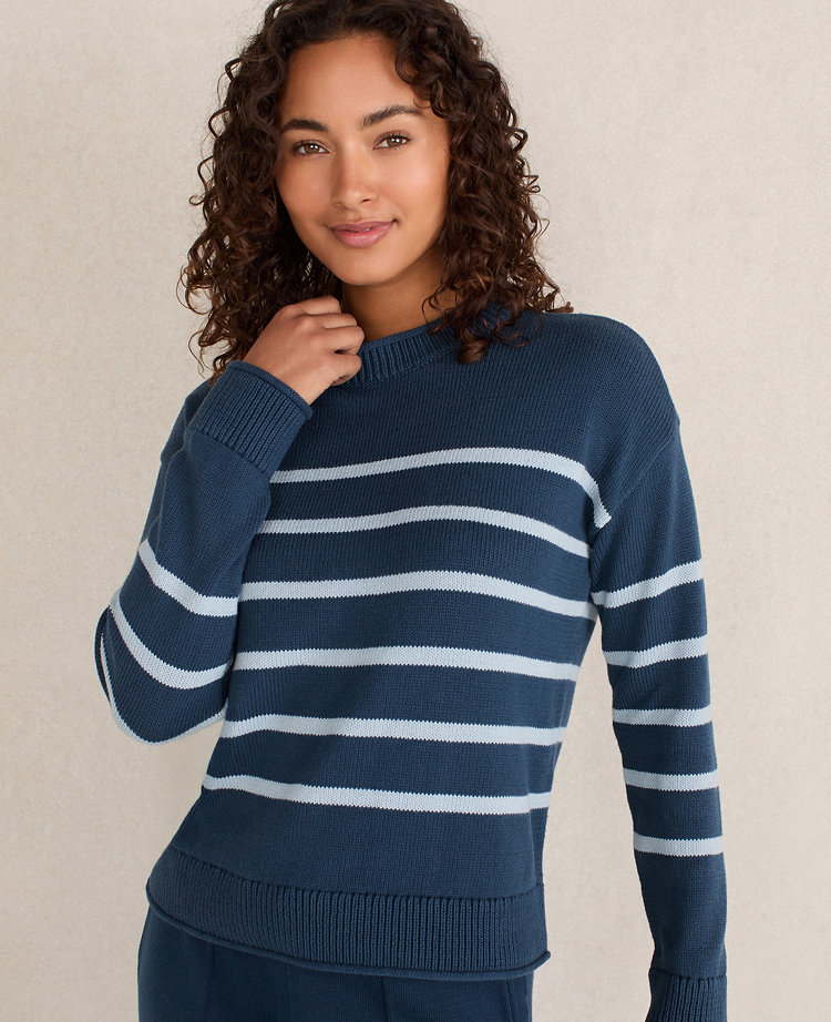 Haven Well Within Organic Cotton Stripe Roll Neck Sweater