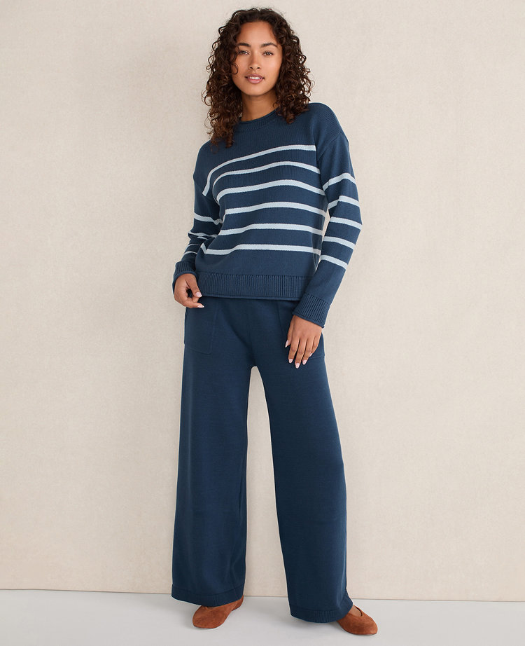 Haven Well Within Organic Cotton Stripe Roll Neck Sweater