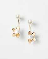 Pearlized Floral Drop Earrings carousel Product Image 1