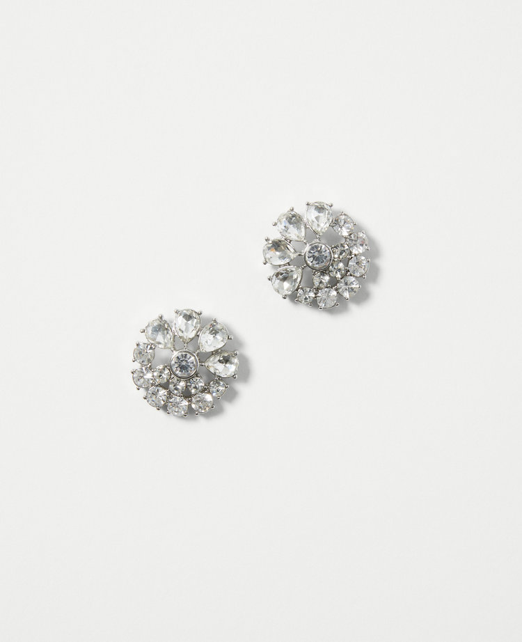 Crystal Floral Stud Earrings