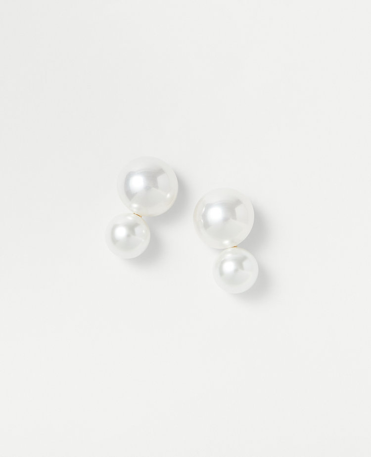 Double Pearlized Oversized Stud Earrings