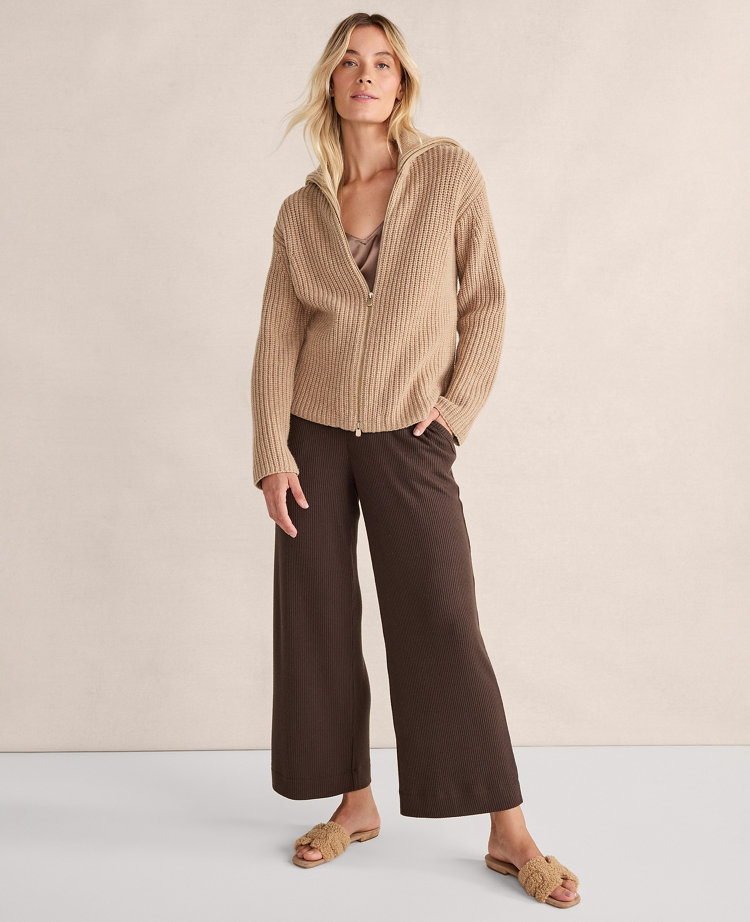 Haven Well Within Merino Wool Cashmere Double-Zip Cardigan