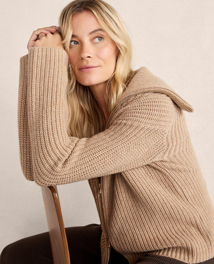 Haven Well Within Merino Wool Cashmere Double-Zip Cardigan