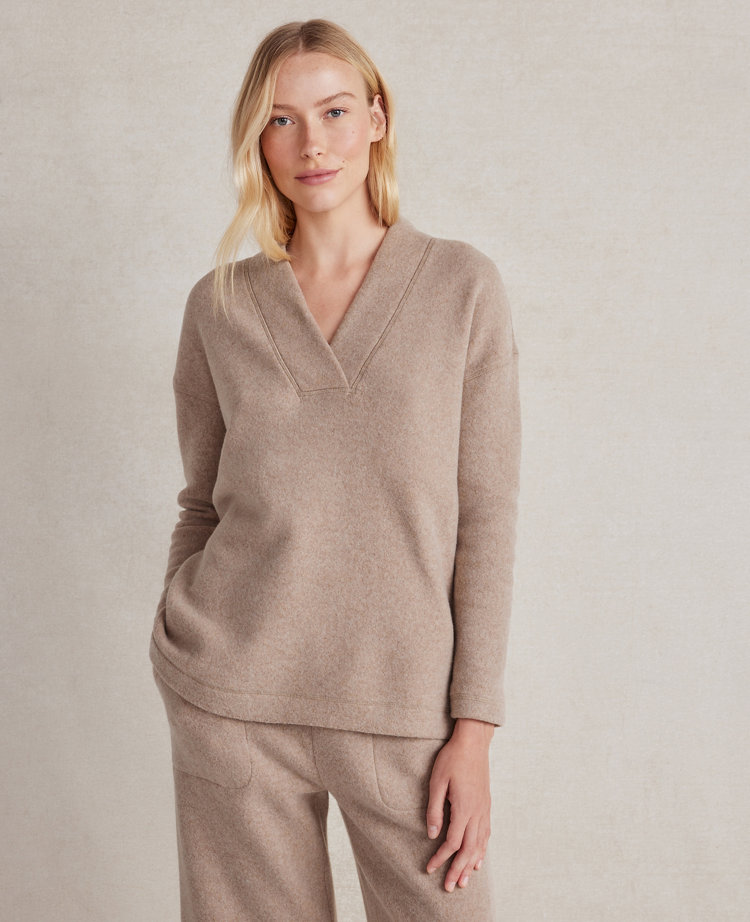 Fleece v best sale neck jumper