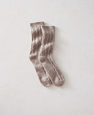 Ann Taylor Haven Well Within Cashmere Cable Knit Socks In Multi