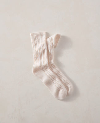 Ann Taylor Haven Well Within Cashmere Cable Knit Socks In White