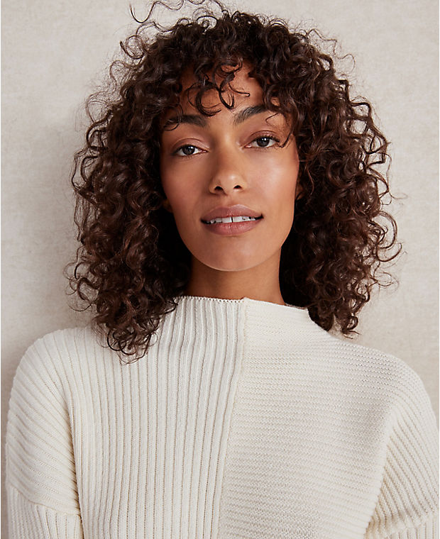 Haven Well Within Organic Cotton Mixed Rib Mock Neck Sweater