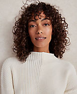Haven Well Within Organic Cotton Mixed Rib Mock Neck Sweater carousel Product Image 1