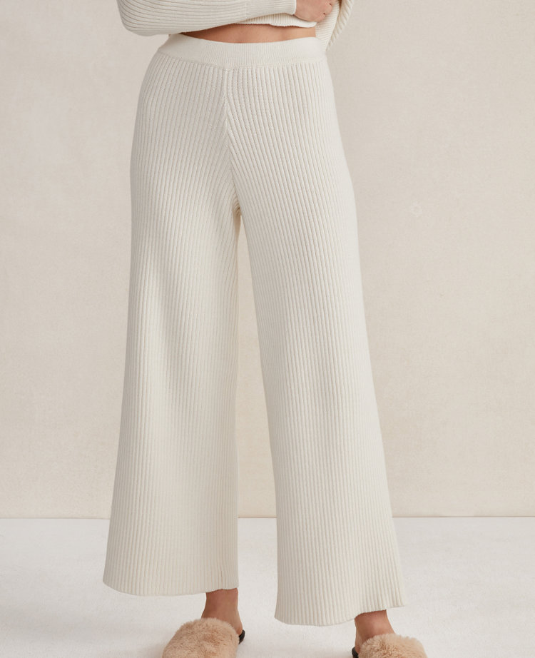 Haven Well Within Organic Cotton Rib Knit Wide Leg Pants