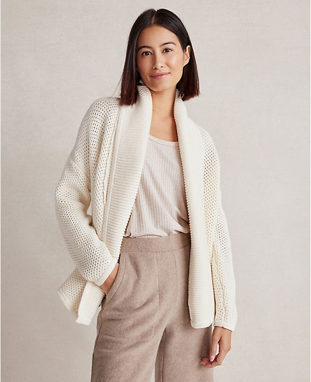 Haven Well Within Organic Cotton Honeycomb Shawl Cardigan