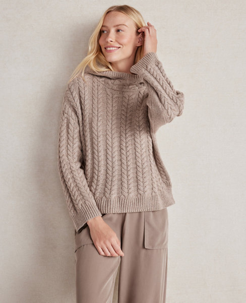 Haven Well Within Merino Cashmere Cable Hoodie Sweater