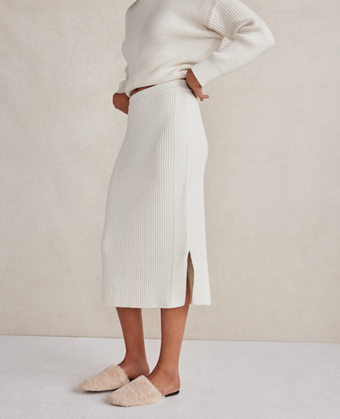 Haven Well Within Organic Cotton Ribbed Midi Skirt