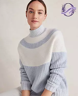 Haven Well Within Cashmere Colorblock Yoke Sweater carousel Product Image 1